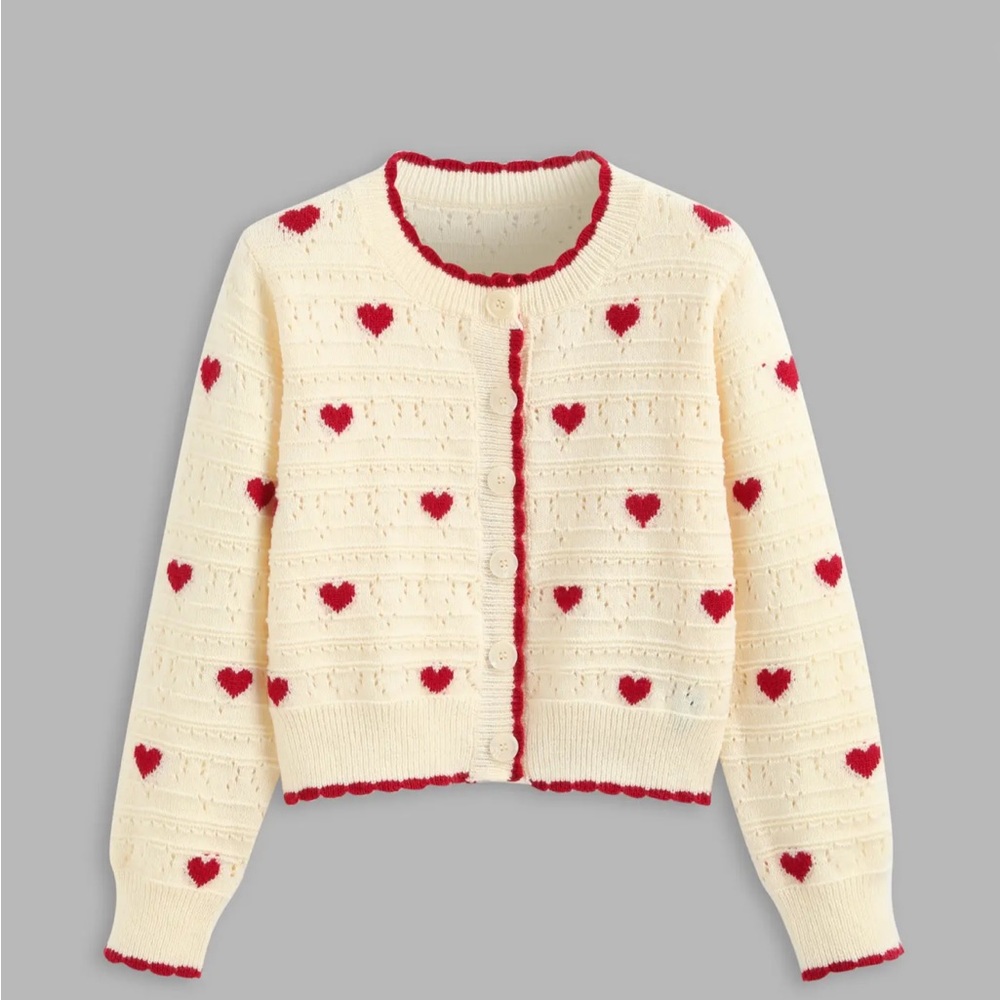 Heart cardigan valrntines day NEW